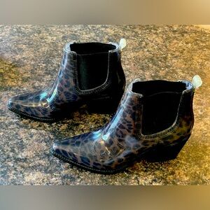 Sam Edelman Winona Rain Leopard Print Rain Boots Sz 6